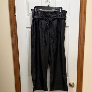 Adyson Parker Black Tie-Waist Wide Leg Pants